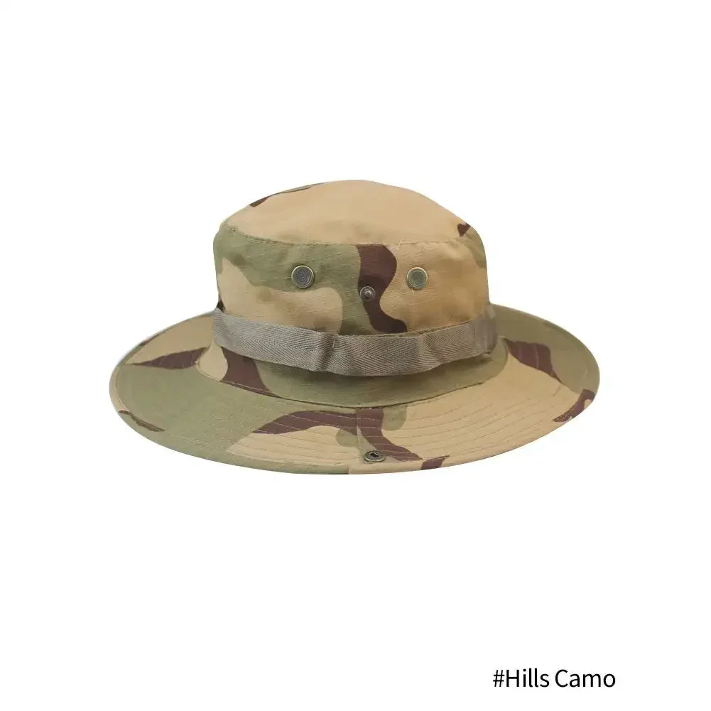 Camouflage Tactical Boonie Hats Camping Climbing Bucket Sniper Hat Men Outdoor Fishing Hiking Cap Sun Protective Boonie Caps