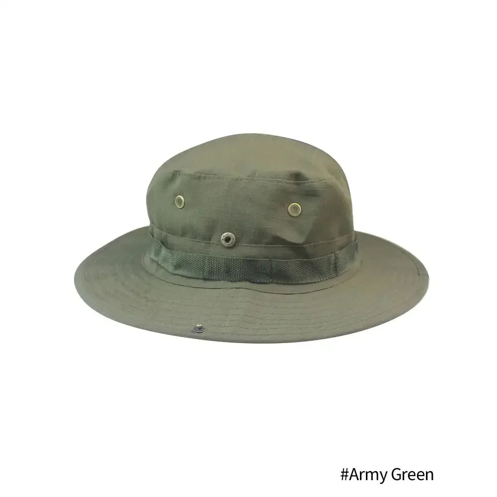 Camouflage Tactical Boonie Hats Camping Climbing Bucket Sniper Hat Men Outdoor Fishing Hiking Cap Sun Protective Boonie Caps
