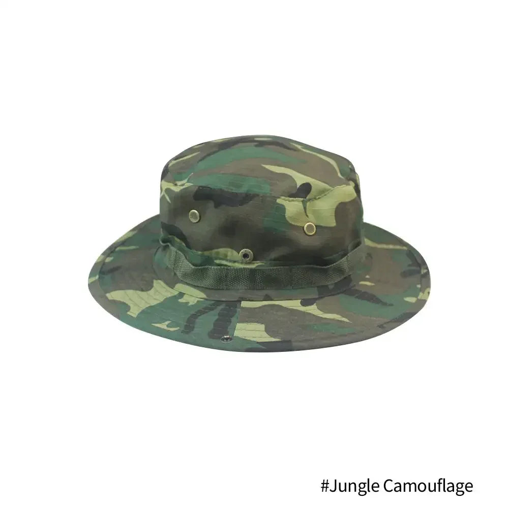 Camouflage Tactical Boonie Hats Camping Climbing Bucket Sniper Hat Men Outdoor Fishing Hiking Cap Sun Protective Boonie Caps