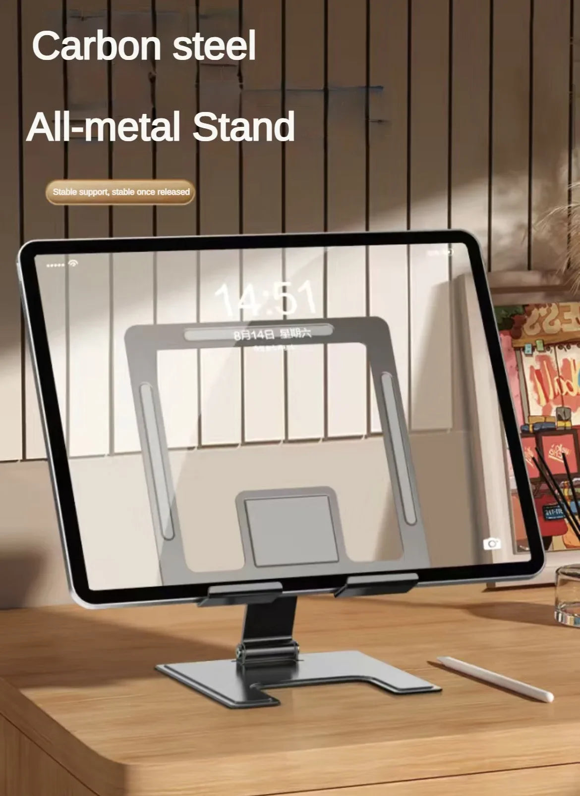 Suporte universal portátil de liga de alumínio para tablet iPad Air Pro Mini Mount Suporte ajustável para celular Suporte para iPad