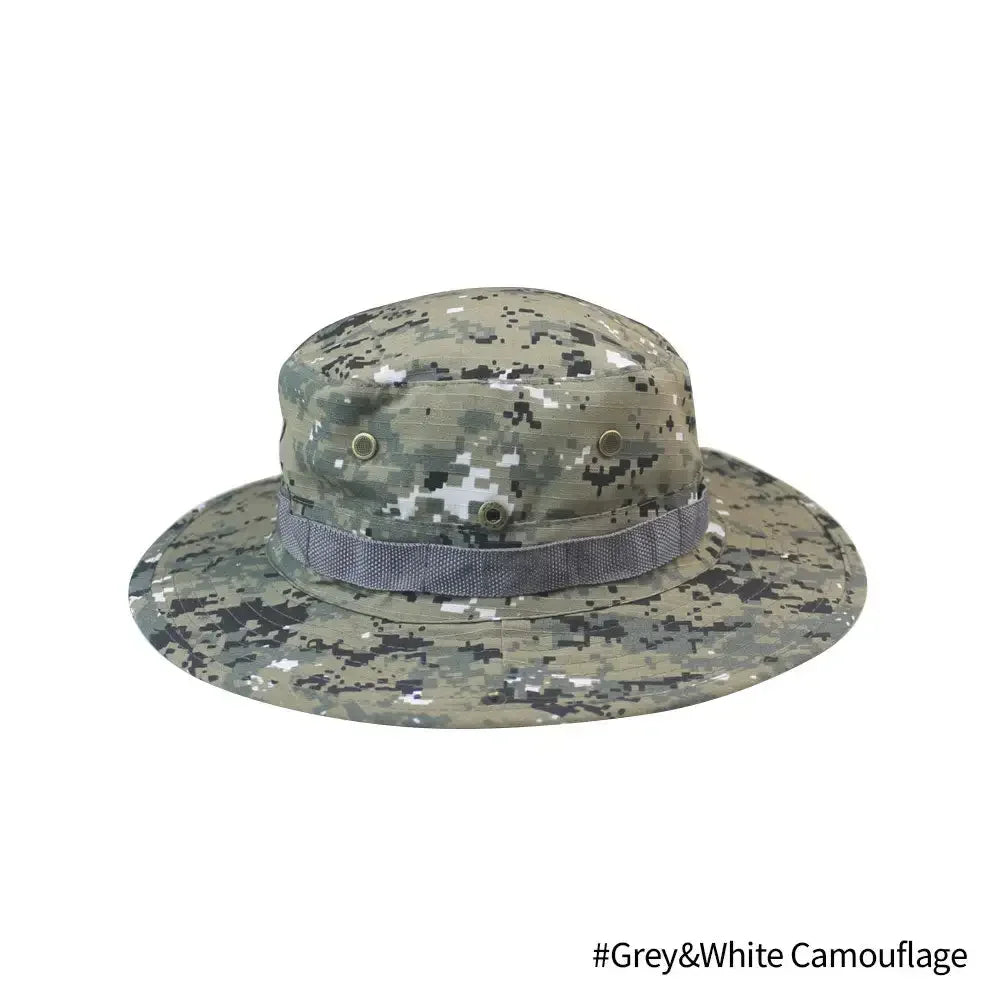 Camouflage Tactical Boonie Hats Camping Climbing Bucket Sniper Hat Men Outdoor Fishing Hiking Cap Sun Protective Boonie Caps