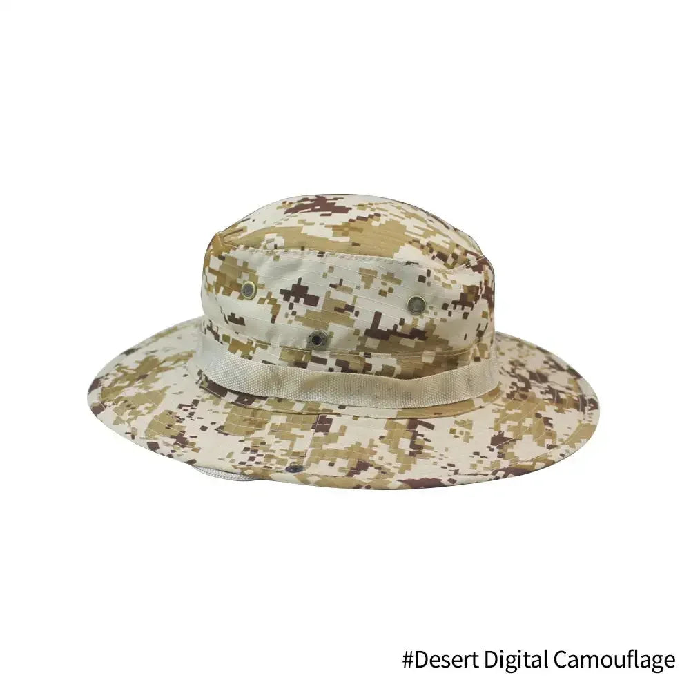 Camouflage Tactical Boonie Hats Camping Climbing Bucket Sniper Hat Men Outdoor Fishing Hiking Cap Sun Protective Boonie Caps