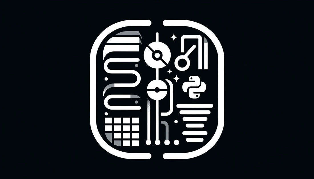 The design is pared down to the essentials, featuring symbols for textual data collection, text processing, and a machine learning algorithm, along with a small Python logo.