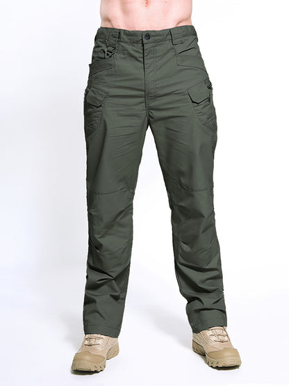 Multi Pocket Men's Tactical Pants, Loose Casual Outdoor Military Pants, Mens Pants For Hiking
