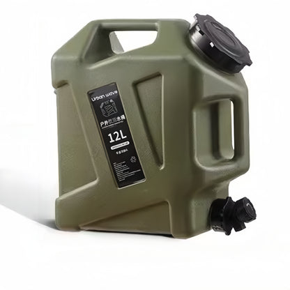 URBANWAVE 3.2 Gallon Portable Water Tank with Faucet - BPA-Free, Military Green, Ideal for Camping & Hiking, Durable & Leakproof, Emergency Water Storage, Outdoor Multipurpose