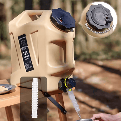 URBANWAVE 3.2 Gallon Portable Water Tank with Faucet - BPA-Free, Military Green, Ideal for Camping & Hiking, Durable & Leakproof, Emergency Water Storage, Outdoor Multipurpose