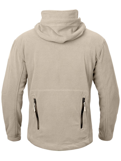 Men's Tactical Hoodie Fleece Jacket Winter Warm Full-Zip Military Army Outerwear Outdoor Sport Hooded Skiing Hunting Hiking Coat with 7 Zip Pockets