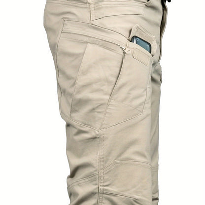 Multi Pocket Men's Tactical Pants, Loose Casual Outdoor Military Pants, Mens Pants For Hiking