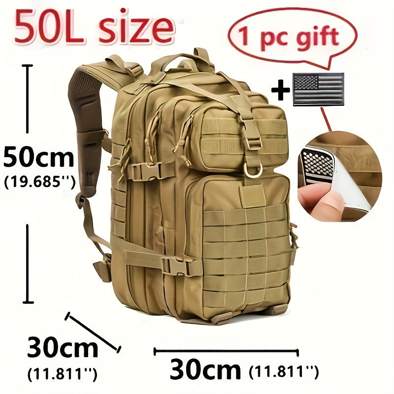 50L Military Tactical Backpacks Molle Army Assault Pack 3 Day Bug Out Bag Hiking Treeking Rucksack