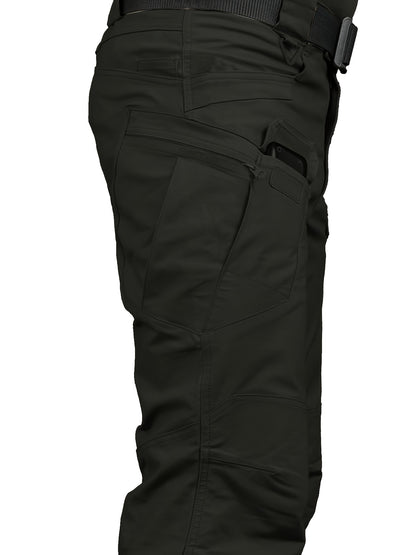 Multi Pocket Men's Tactical Pants, Loose Casual Outdoor Military Pants, Mens Pants For Hiking