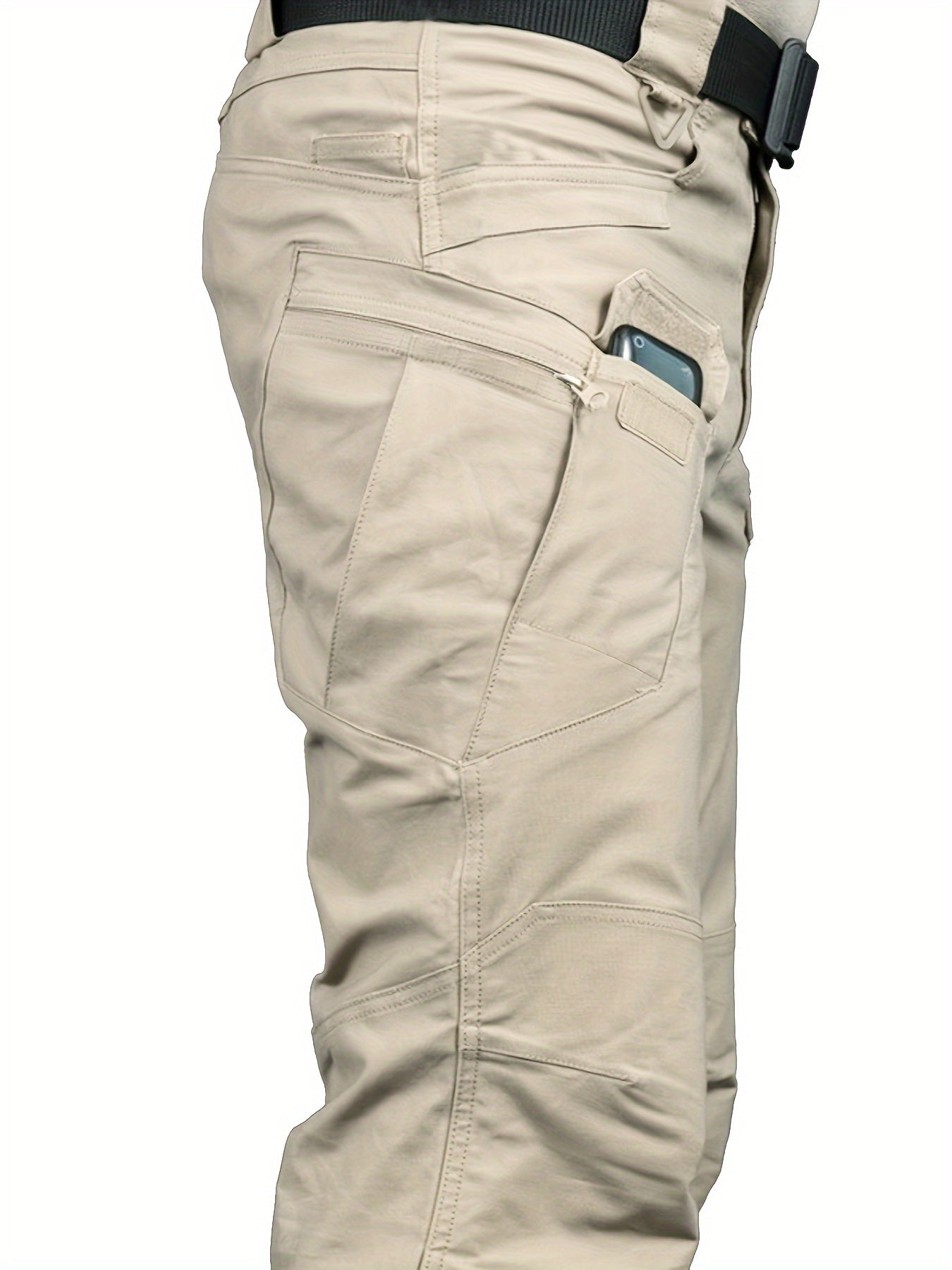 Multi Pocket Men's Tactical Pants, Loose Casual Outdoor Military Pants, Mens Pants For Hiking