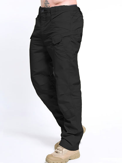 Multi Pocket Men's Tactical Pants, Loose Casual Outdoor Military Pants, Mens Pants For Hiking