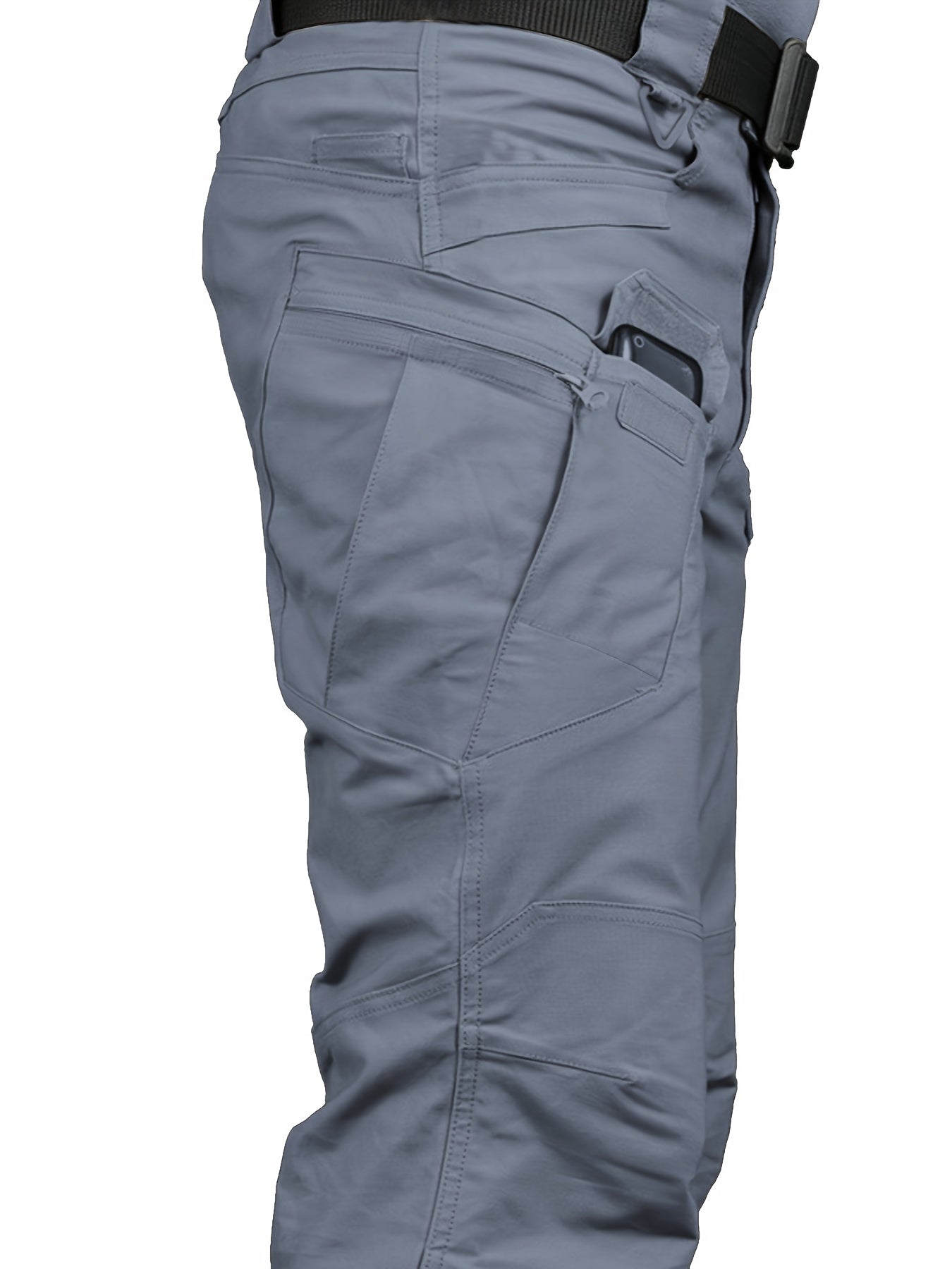 Multi Pocket Men's Tactical Pants, Loose Casual Outdoor Military Pants, Mens Pants For Hiking