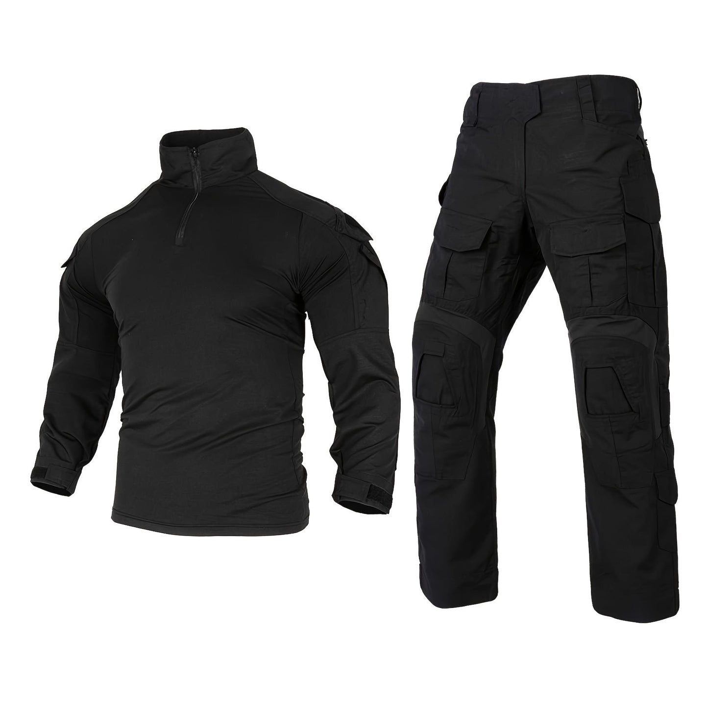 G3 Tactical Camo Suit with Knee Pads - Durable Polyester, Machine Washable, Ideal for Training, CS Airsoft & Hunting