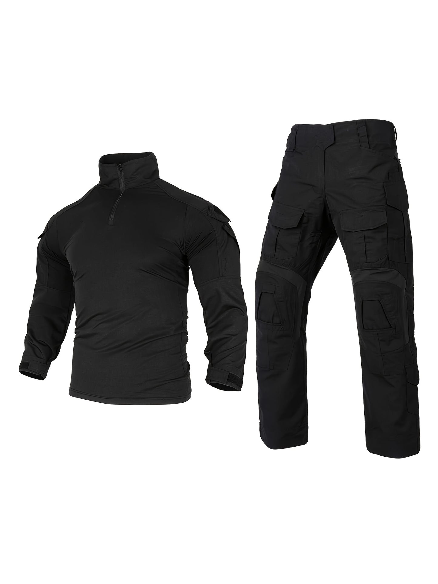 G3 Tactical Camo Suit with Knee Pads - Durable Polyester, Machine Washable, Ideal for Training, CS Airsoft & Hunting