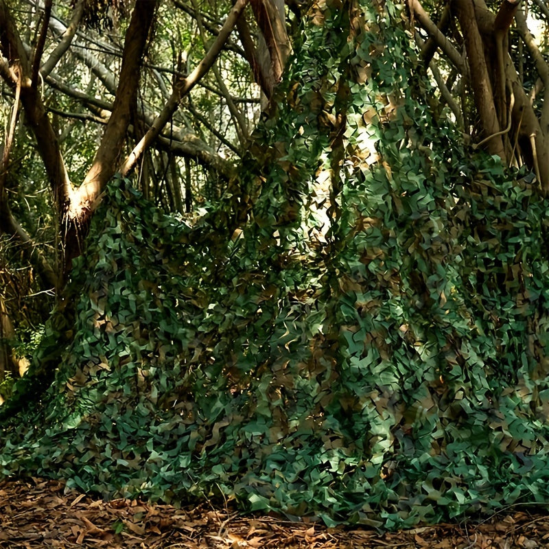 Single Pack Senmortar Camouflage Net, Cut-to-Size Military Woodland Hunting Mesh in Grass Green, Made of Durable Polyester Fiber for Blind, Sunshade, Shooting, Theme Party Decoration