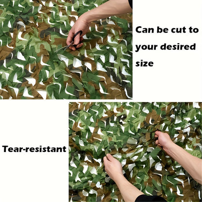 Single Pack Senmortar Camouflage Net, Cut-to-Size Military Woodland Hunting Mesh in Grass Green, Made of Durable Polyester Fiber for Blind, Sunshade, Shooting, Theme Party Decoration