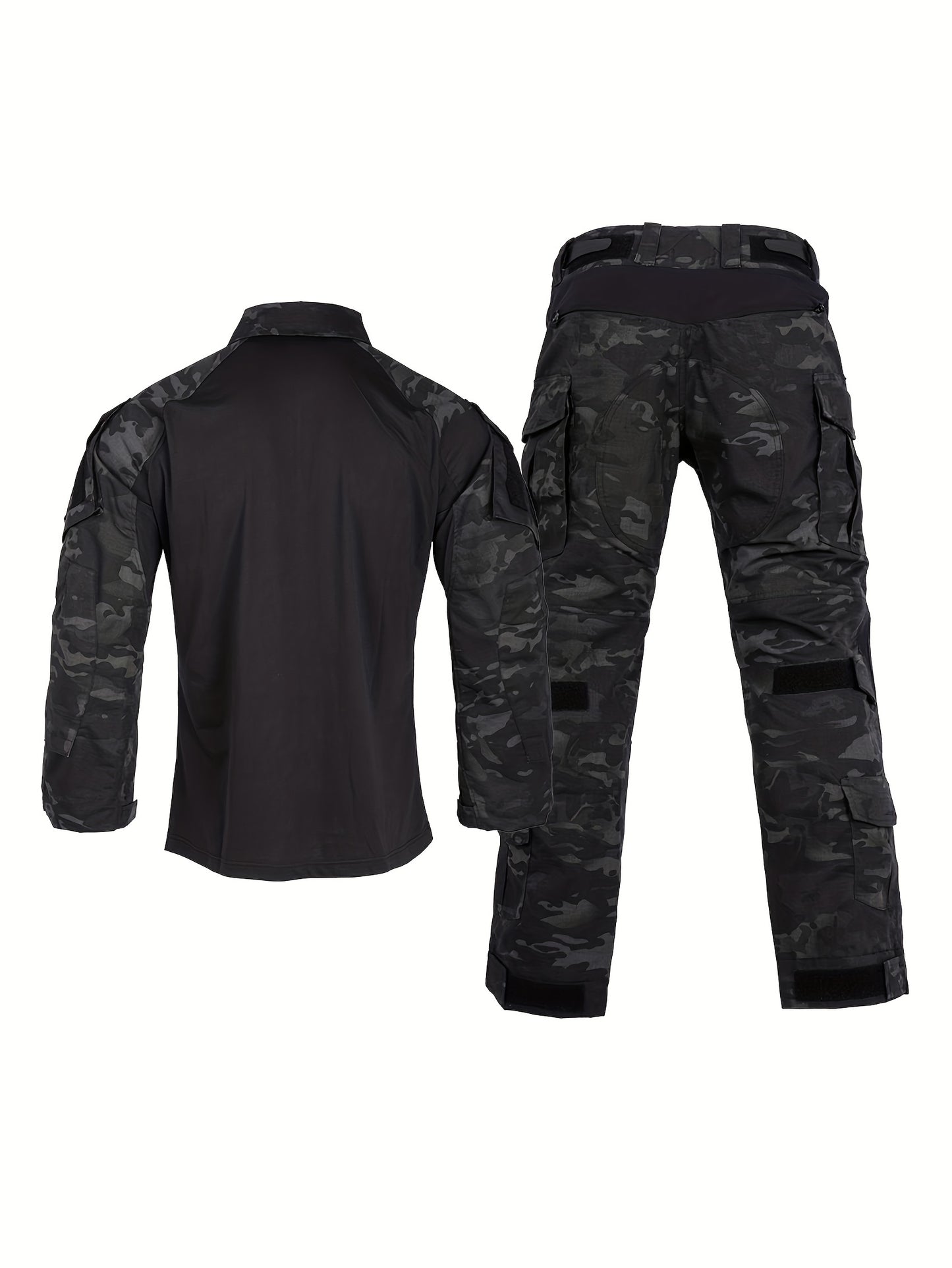 G3 Tactical Camo Suit with Knee Pads - Durable Polyester, Machine Washable, Ideal for Training, CS Airsoft & Hunting