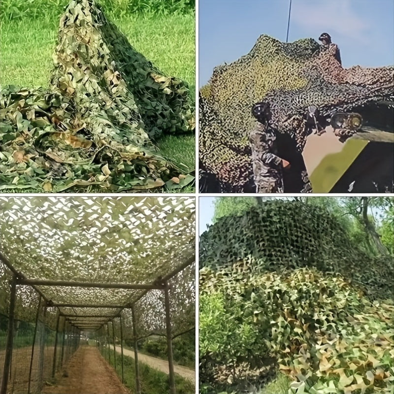 Single Pack Senmortar Camouflage Net, Cut-to-Size Military Woodland Hunting Mesh in Grass Green, Made of Durable Polyester Fiber for Blind, Sunshade, Shooting, Theme Party Decoration