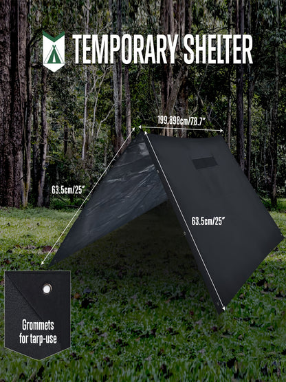 Military Style Tactical Poncho, Soft Shell Poncho Multipurpose Waterproof Military Tent Rain Poncho for Camping Outdoor Hunting Hiking