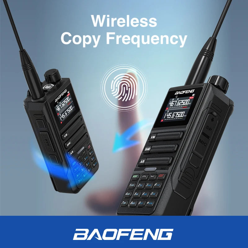 2PCS Baofeng  Walkie Talkie 12W High Capacity AM FM Two Way Radio Full Band LCD 999CH Frequency Copy NOAA Noise Reduce