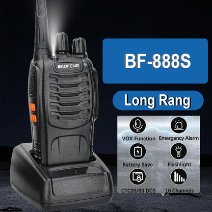 5W Baofeng BF-888S Walkie Talkie USB Plug Dual Band Portable Two Way Radio Long Range Standby UHF:400-470MHz 16CH 1Pc/2Pcs