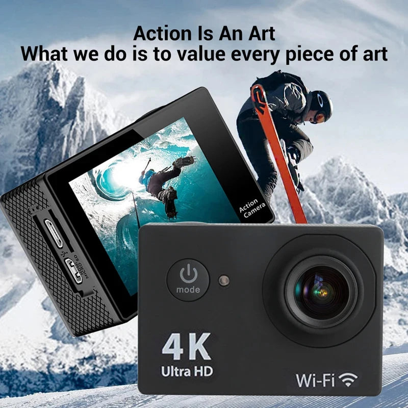 2.0" Action Camera Ultra HD 4K 30FPS WiFi Underwater Cameras Waterproof Helmet Bicycle Video Recording Cameras Outdoor Sport Cam