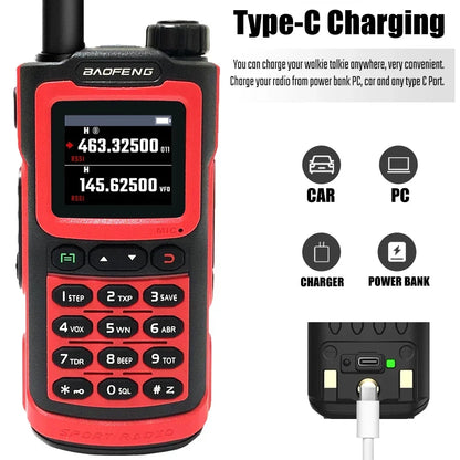 2PCS Baofeng 10W 50KM Walkie Talkie 4-Bands Long Range Portable Ham Radios Copy Frequency 999CH NOAA Two-Way Radio UV-G30 Pro V1