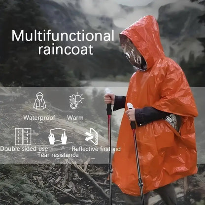 Survival Emergency Poncho,Lightweight Survival Gear for Outdoor Camping Hiking Keep Warm After Earthquakes,Hurricanes Disasters