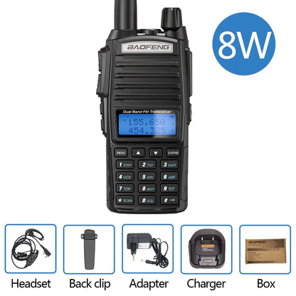 Baofeng UV 82 Walkie Talkie Real 5W 8W Ham Radio Comunicador Dual PTT Long Range 2 Way Portable FM Amateur Radio Station