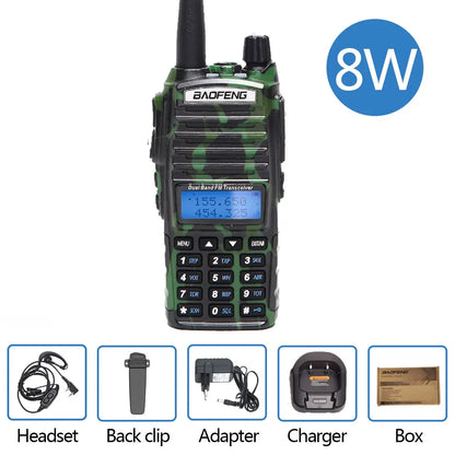 Baofeng UV 82 Walkie Talkie Real 5W 8W Ham Radio Comunicador Dual PTT Long Range 2 Way Portable FM Amateur Radio Station