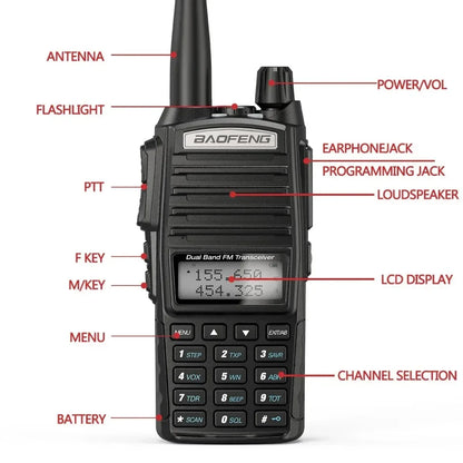 BAOFENG UV 82 Walkie Talkie Real 5W 8W Ham Radio Comunicador Dual PTT Long Range 2 Way Portable FM Amateur Radio Station