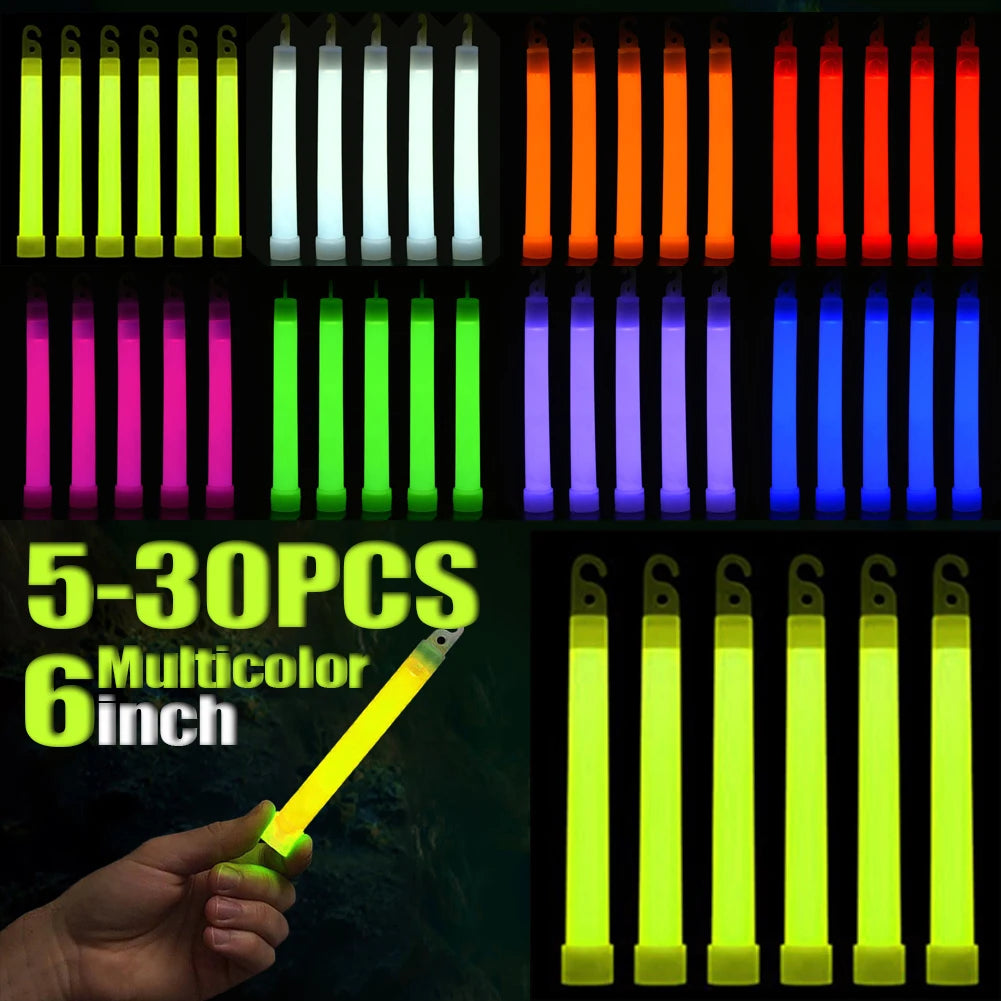 5-20Pcs Fluorescence Light Glow Sticks with Hook for Hiking Camping Outdoor Light Stick Outdoor Emergency Lighting