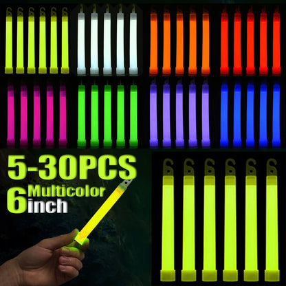 5-20Pcs Fluorescence Light Glow Sticks with Hook for Hiking Camping Outdoor Light Stick Outdoor Emergency Lighting