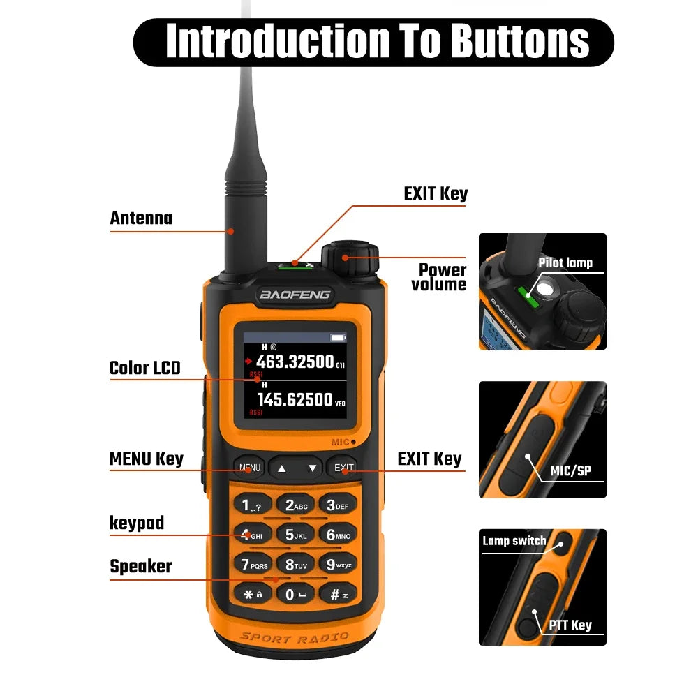 2PCS Baofeng 10W 50KM Walkie Talkie 4-Bands Long Range Portable Ham Radios Copy Frequency 999CH NOAA Two-Way Radio UV-G30 Pro V1