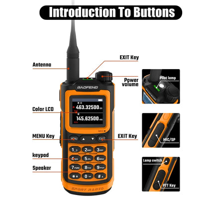 2PCS Baofeng 10W 50KM Walkie Talkie 4-Bands Long Range Portable Ham Radios Copy Frequency 999CH NOAA Two-Way Radio UV-G30 Pro V1