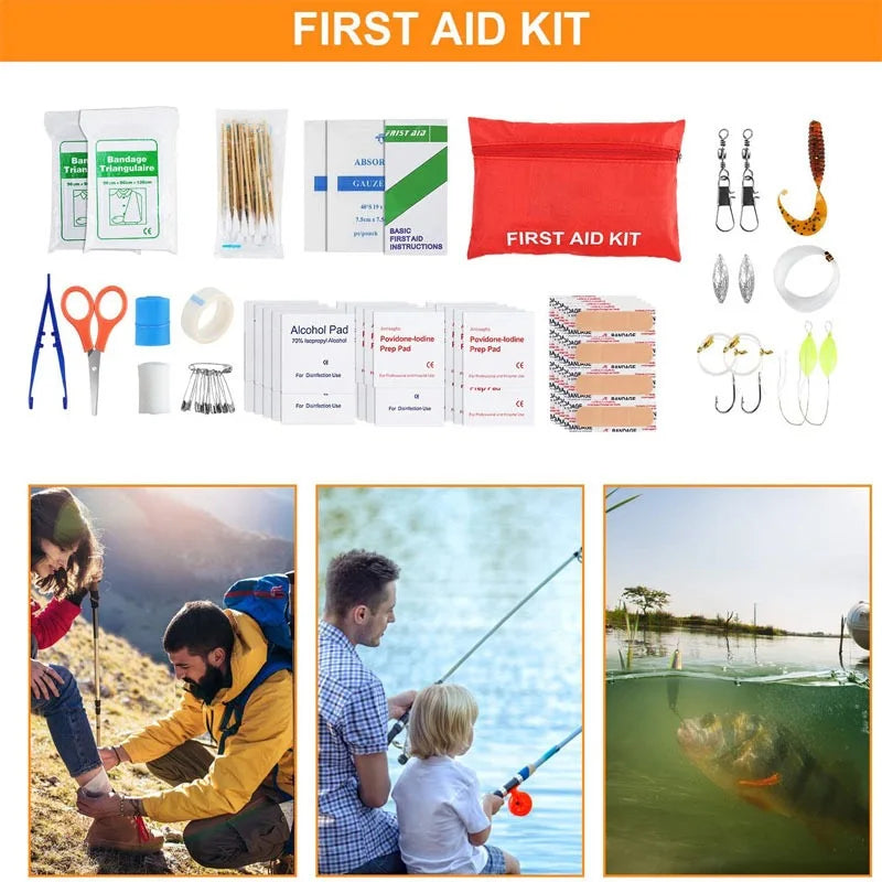 Survival Kit, First Aid Kit/Trauma Kit With Essential Survival Gear Emergency Medical Supplies For Hiking Camping Backpacking