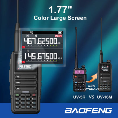 2PCS Baofeng  Walkie Talkie 12W High Capacity AM FM Two Way Radio Full Band LCD 999CH Frequency Copy NOAA Noise Reduce