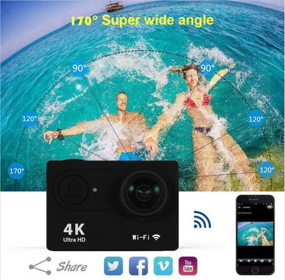 2.0" Action Camera Ultra HD 4K 30FPS WiFi Underwater Cameras Waterproof Helmet Bicycle Video Recording Cameras Outdoor Sport Cam