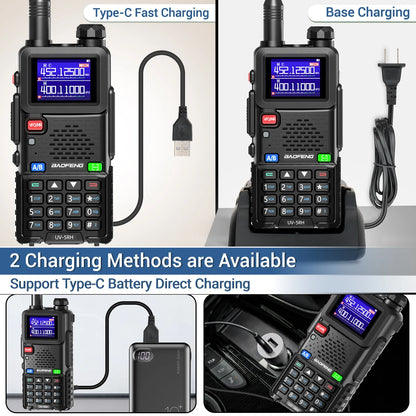 Baofeng UV 5RH 10W Air Band Walkie Talkie Long Range Wirless Copy Frequency Two Way Ham Radio Type-C Baofeng UV 5R Transceiver
