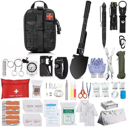 Survival Kit, First Aid Kit/Trauma Kit With Essential Survival Gear Emergency Medical Supplies For Hiking Camping Backpacking