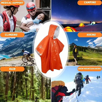 Survival Emergency Poncho,Lightweight Survival Gear for Outdoor Camping Hiking Keep Warm After Earthquakes,Hurricanes Disasters