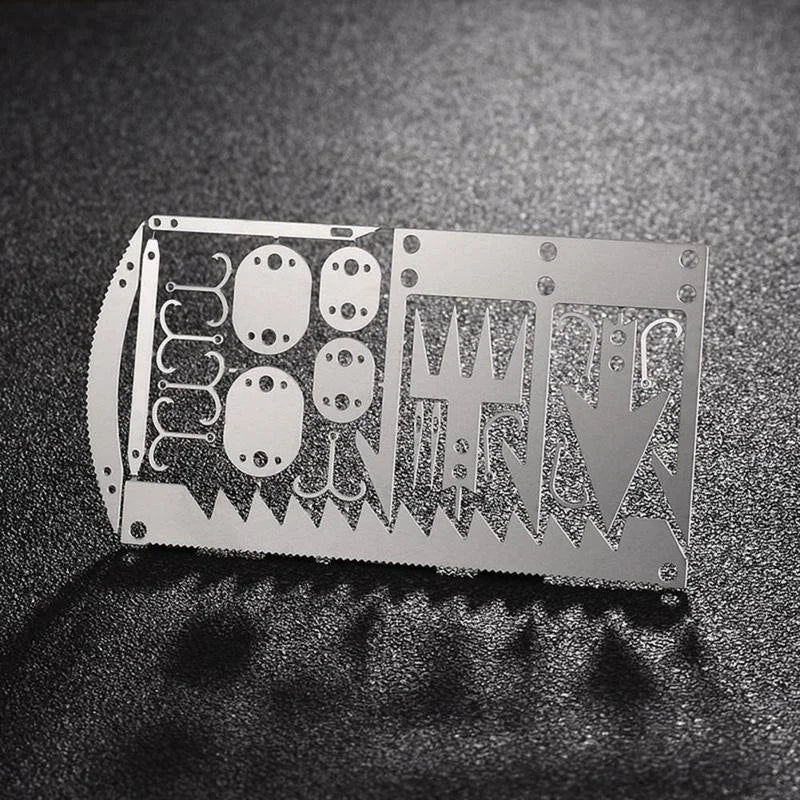 22 In 1Survival Card Survival Tool Card  Multi Purpose Pocket Tool Stainless Steel Survival Camping Hiking Fishing Hunting Tools
