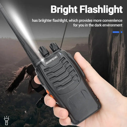 5W Baofeng BF-888S Walkie Talkie USB Plug Dual Band Portable Two Way Radio Long Range Standby UHF:400-470MHz 16CH 1Pc/2Pcs