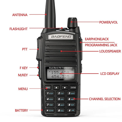 Baofeng UV 82 Walkie Talkie Real 5W 8W Ham Radio Comunicador Dual PTT Long Range 2 Way Portable FM Amateur Radio Station