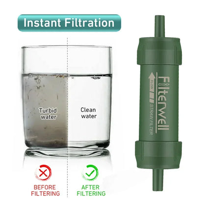 Outdoor Mini Water Filter Straw Camping Purification Portable Hiking Water Purifier for Survival or Emergency Supplies
