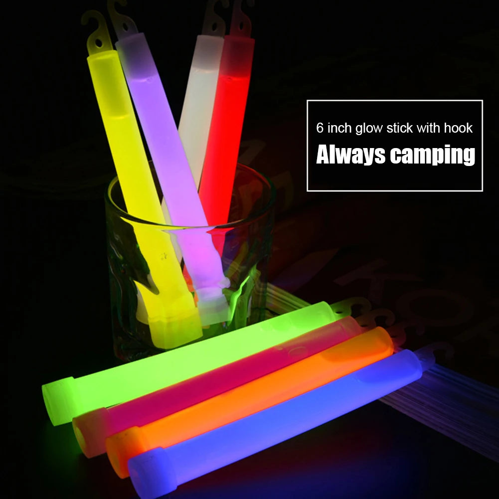 5-20Pcs Fluorescence Light Glow Sticks with Hook for Hiking Camping Outdoor Light Stick Outdoor Emergency Lighting
