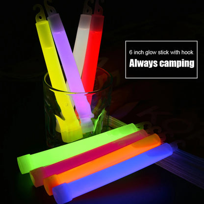 5-20Pcs Fluorescence Light Glow Sticks with Hook for Hiking Camping Outdoor Light Stick Outdoor Emergency Lighting