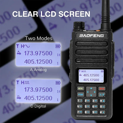 Baofeng DR 1801 Walkie Talkie Large Screem Tier 1+2 Dual Time Slot Digital Dual band 136-174 400-470MHz Portabsle Two Way Radio
