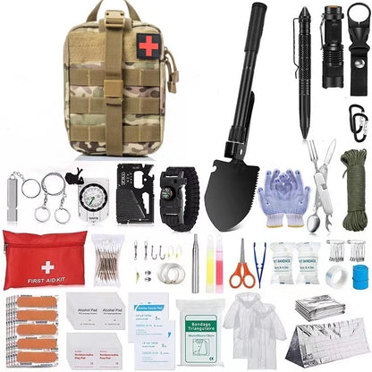 Survival Kit, First Aid Kit/Trauma Kit With Essential Survival Gear Emergency Medical Supplies For Hiking Camping Backpacking